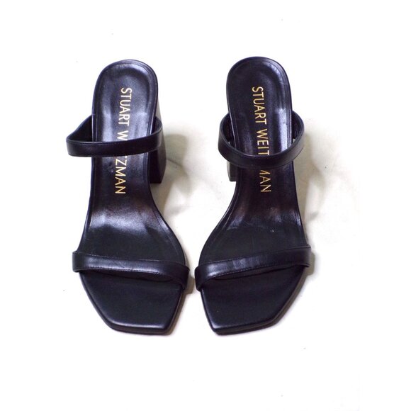🆕 STUART WEITZMAN Flareblock 85 Slide Sandal Shoes Black 9 - Picture 5 of 14
